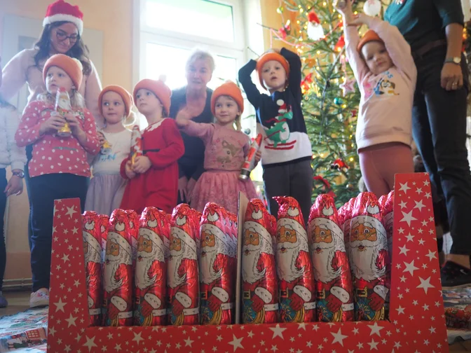 schokoladige WHG.Weihnachtsgrüße an die Kita Villa Kunterbunt